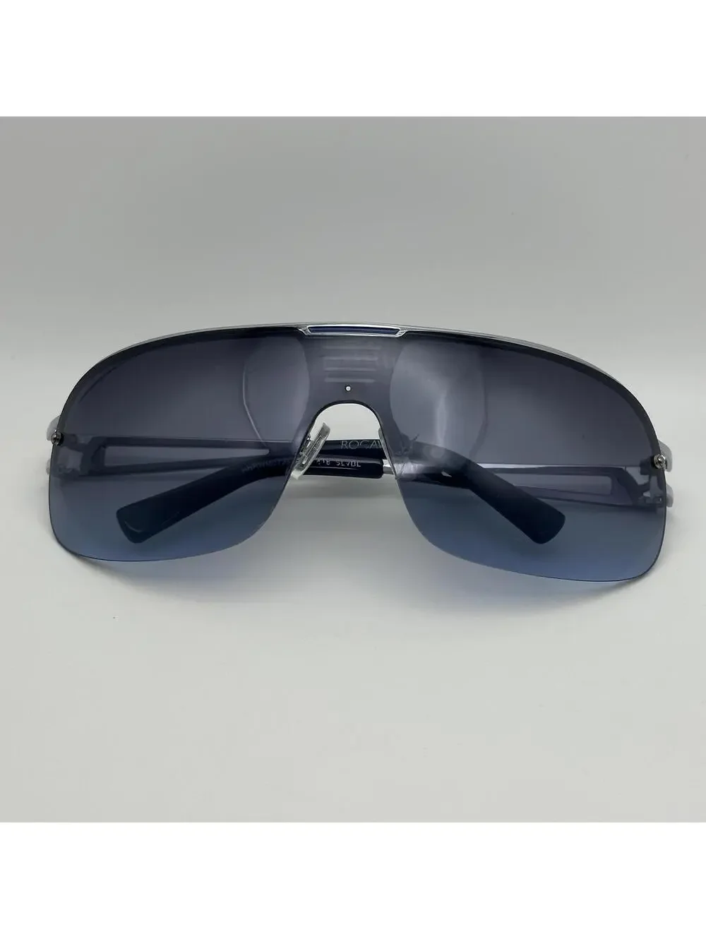 Rocawear Silver Wraparound Sunglasses Blue Gradient Lenses